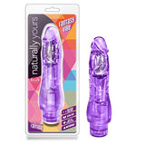 Blush Fantasy Vibe - 8.5 Inch Long Vibrating Dildo - Soft Realistic 2&quot; Wide Flexible Shaft - Body Safe Lifelike Feel Vibrator - Ipx7 Waterproof - Sex Toy For Women Men Couples - Clear Purple