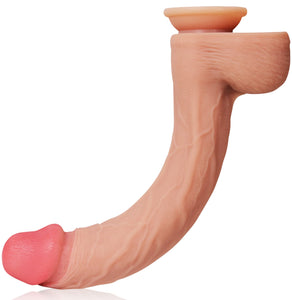 14.5 Inch Super Long Double Layer Realistic Dildo Liquid Silicone Material No Any Smell Huge Dong Large Penis (Skin)