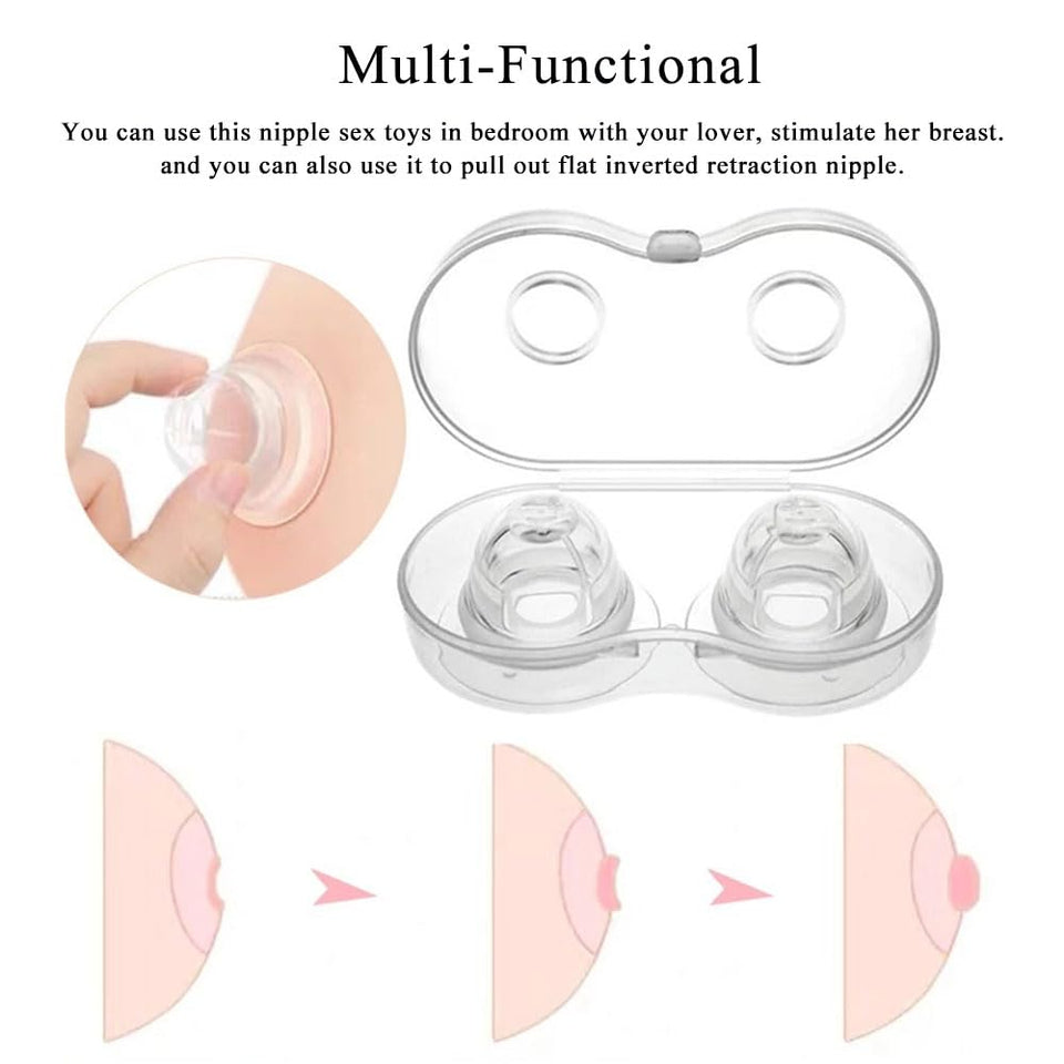 1 Pair Nipple Suckers for Pressure, Nipple Toys for Women, Soft Silicone Nipple Corrector Nipple Sucker Suction Breast Stimulato