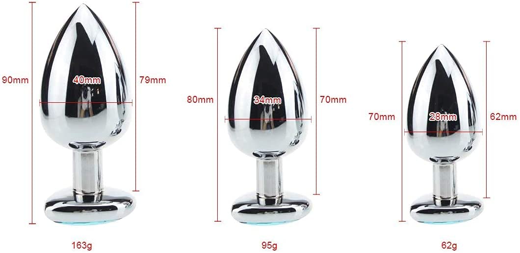3Pcs Set Luxury Metal Butt Toys Heart Shaped Anal Trainer Jewel Butt Plug Kit S&M Adult Gay Anal Plugs Woman Men Sex Gifts Thing