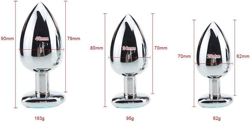 3Pcs Set Luxury Metal Butt Toys Heart Shaped Anal Trainer Jewel Butt Plug Kit S&M Adult Gay Anal Plugs Woman Men Sex Gifts Thing