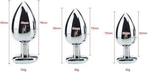 3Pcs Set Luxury Metal Butt Toys Heart Shaped Anal Trainer Jewel Butt Plug Kit S&M Adult Gay Anal Plugs Woman Men Sex Gifts Thing
