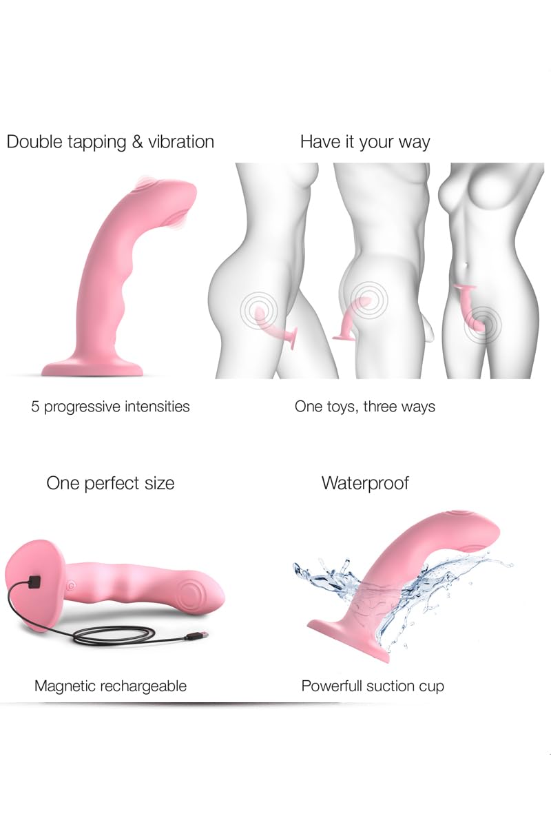 Strap On Me Tapping Dildo Wave-Coral Pink