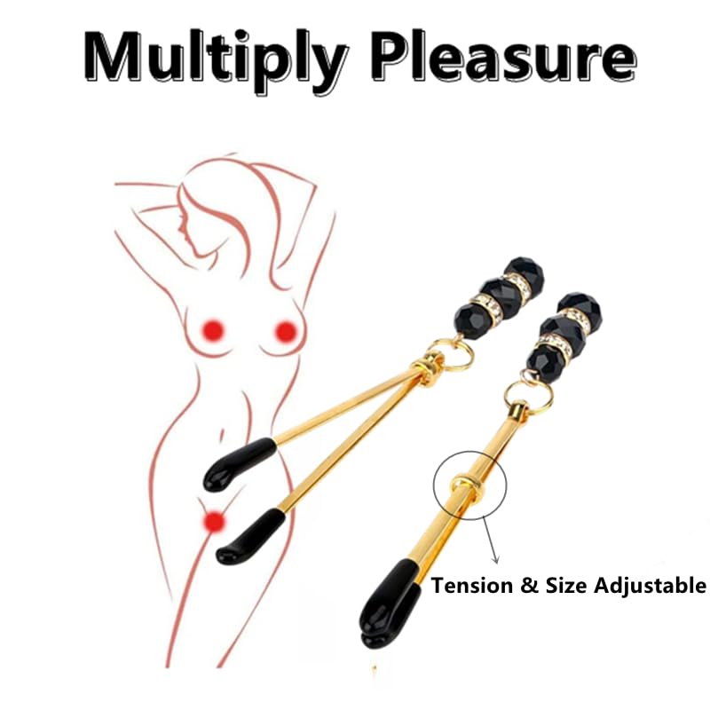 Nipple Sex Toys Adjustable Non Piercing Nipple Clamps Clips Set, The Pinch Nipple Clamps Nipple Clip Breast Clit Stimulation, Ad