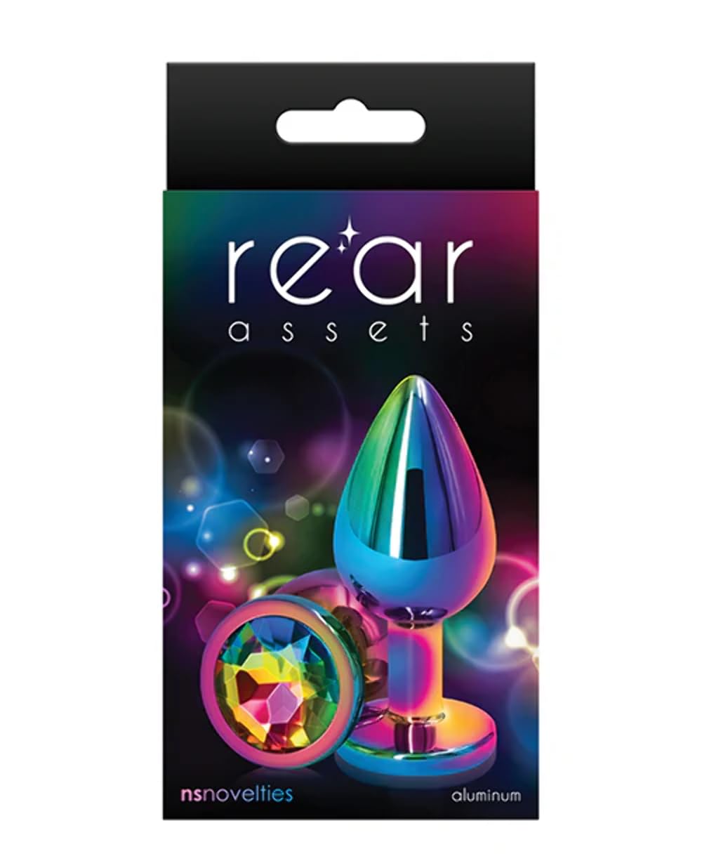 Rear Assets Anal Butt Plug - Mulitcolor - Medium (Rainbow Jewel)
