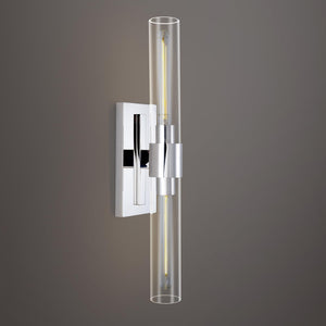 Bathroom Vanity Light Fixtures, Glass Tube Wall Sconces, Brushed Brass Base, Bathroom Wall Lights, Bedroom Bedside Wall Light, W
