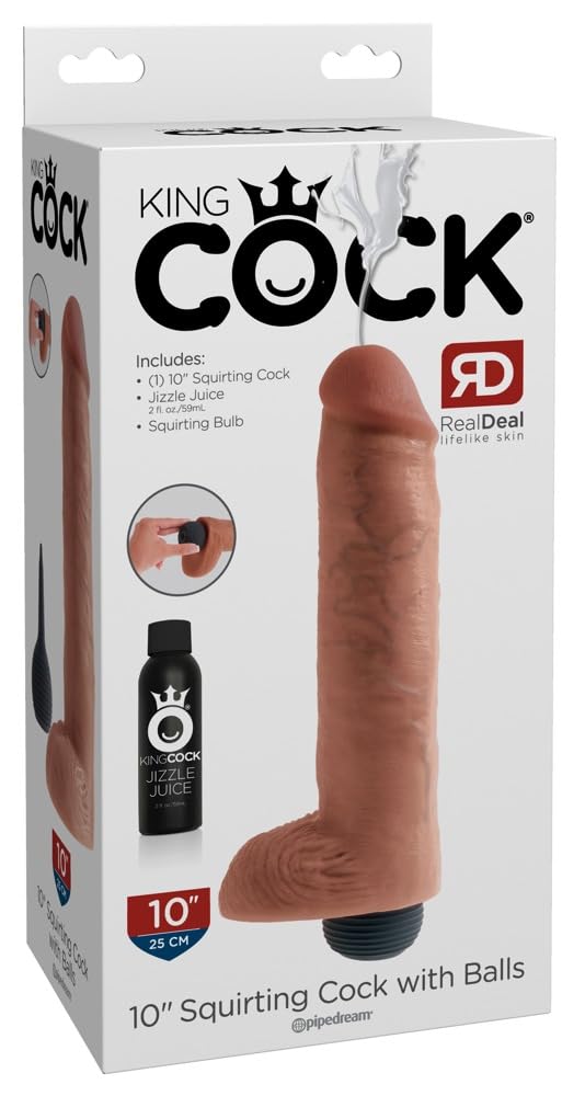 Pipedream King Cock Squirting Cock with Balls, 10, Flesh