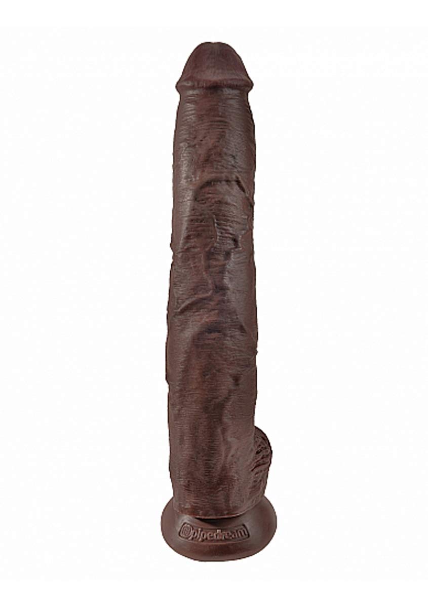 Pipedream Products King Cock Realistic Dildo with Balls, Brown, 14 Inch