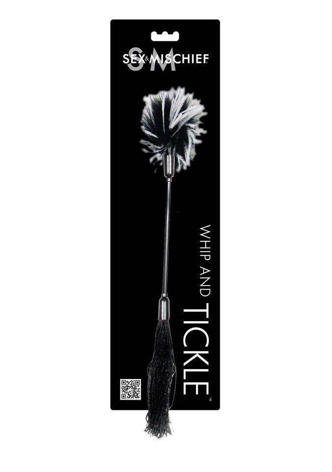 Sex And Mischief Ss76027 Whip & Tickle: Black And White