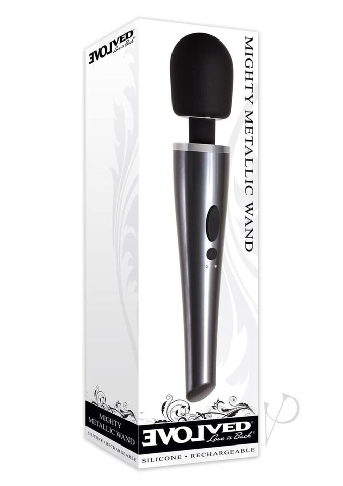 Evolved Novelties Mighty Metallic Wand Body Massager Black