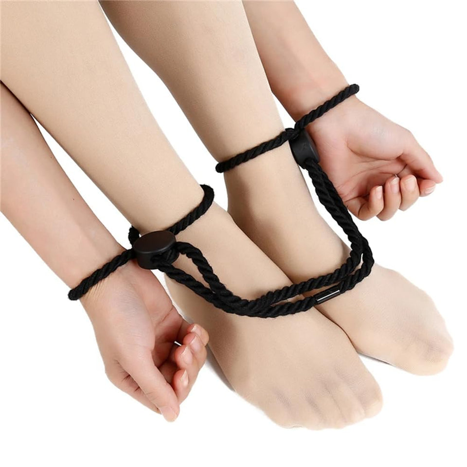 BDSM Sex Restraints Adjustable Sexual Bondage Rope for Couples Sex Toy, Bed Bondage Strap Wrist & Leg Cuffs for SM Games Play fo