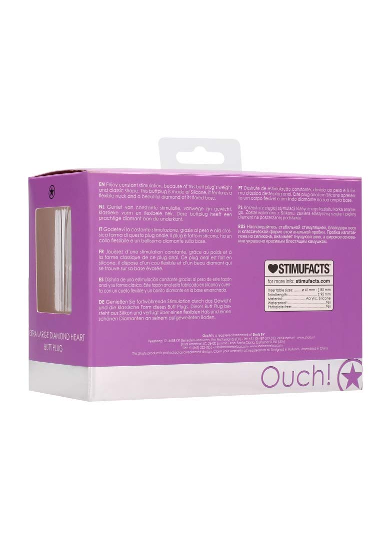 Ouch Flexible Diamond Heart Plug Pur XL