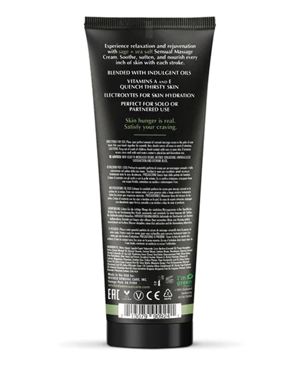 Wicked Sensual Massage Cream-Sage  Sea Salt Scented 10Ml Foil