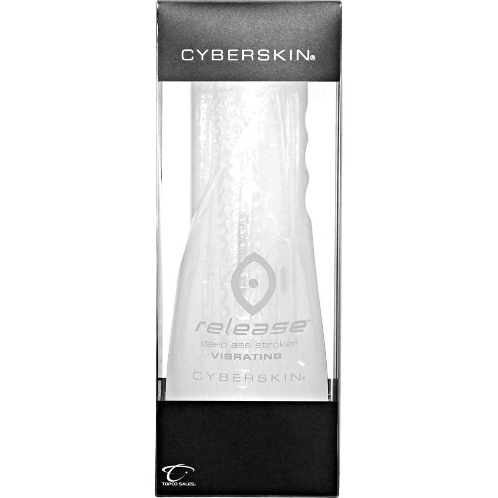 Topco Cyberskin Release Tight Ass Stroker, Clear Vibrating