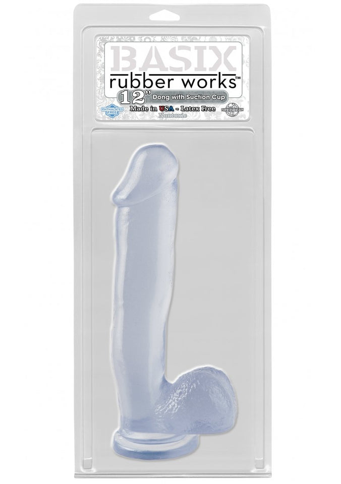 Basix 12In. Dong W/Suction Cup Clear