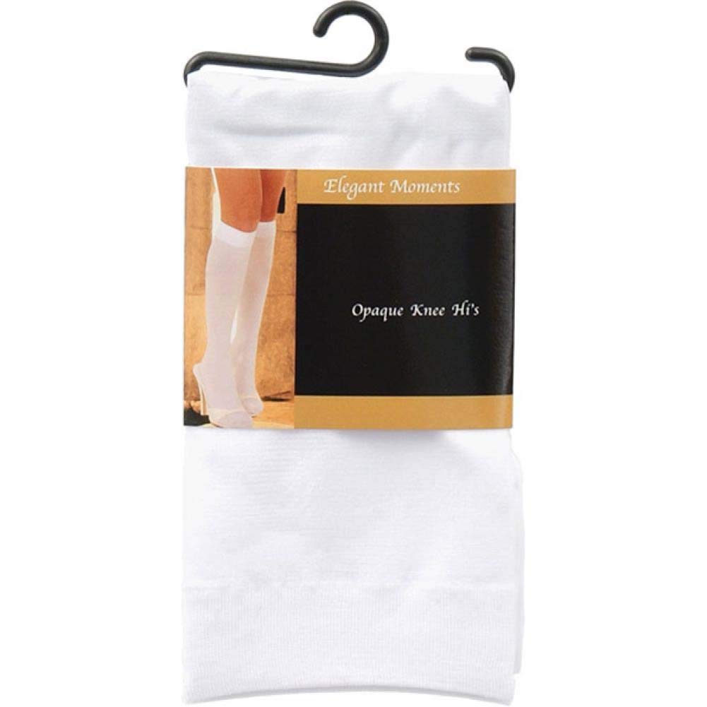 Elegant Moments Em-1502, Opaque Knee Hi, Also In Plus Size. Q/S White