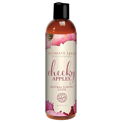 Intimate Earth Natural Flavor Pleasure Glide, 4 Fl.Oz (120 Ml), Cheeky Apples