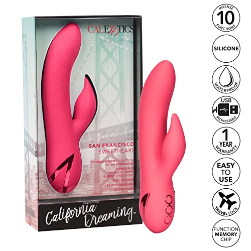 CalExotics California Dreaming San Francisco Sweetheart - Silicone Rabbit Vibrator - Waterproof G Spot Sex Toys for Couples - 10