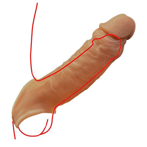 Penis Sleeve Extender Cock Sleeve Extension Sheath Silicone Penis Ring Enlarge Thicken Reusable Realistic Condom Enlarger Male S