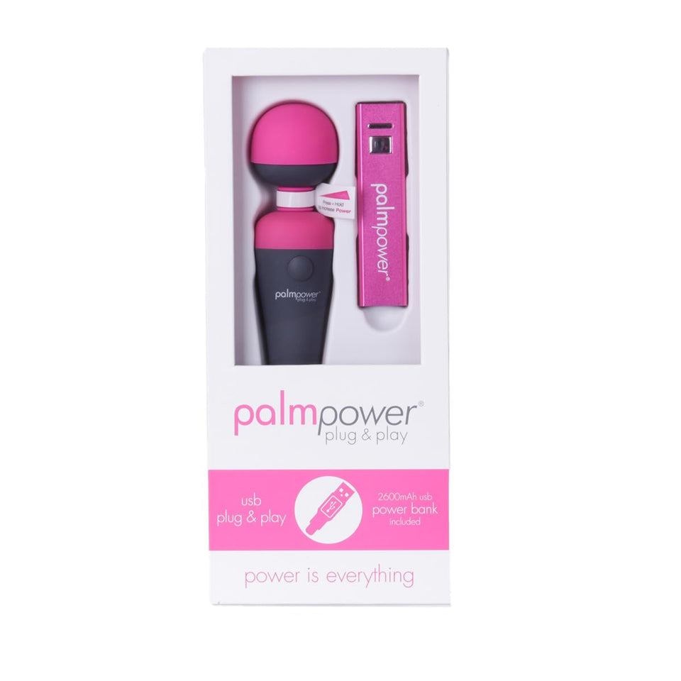 Palmpower Plug & Play Massager, Soft-Touch Silicone With Removable Head And Optional Attachments, Travel Friendly Multiple Plug 