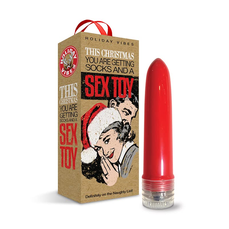 Global Novelties Llc 78892: Naughty List Gift Socks & A Toy 4In Vibe