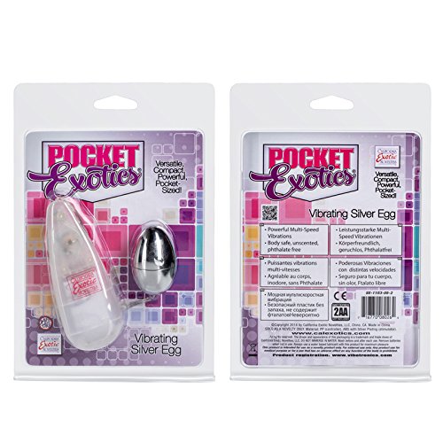 California Exotic Novelties Pocket Exotics Vibrating Silver Egg, Silver