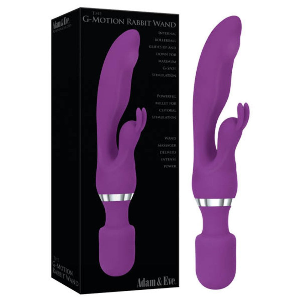 Adam & Eve G Motion Rabbit Wand Vibrator, 10.5 Ounce