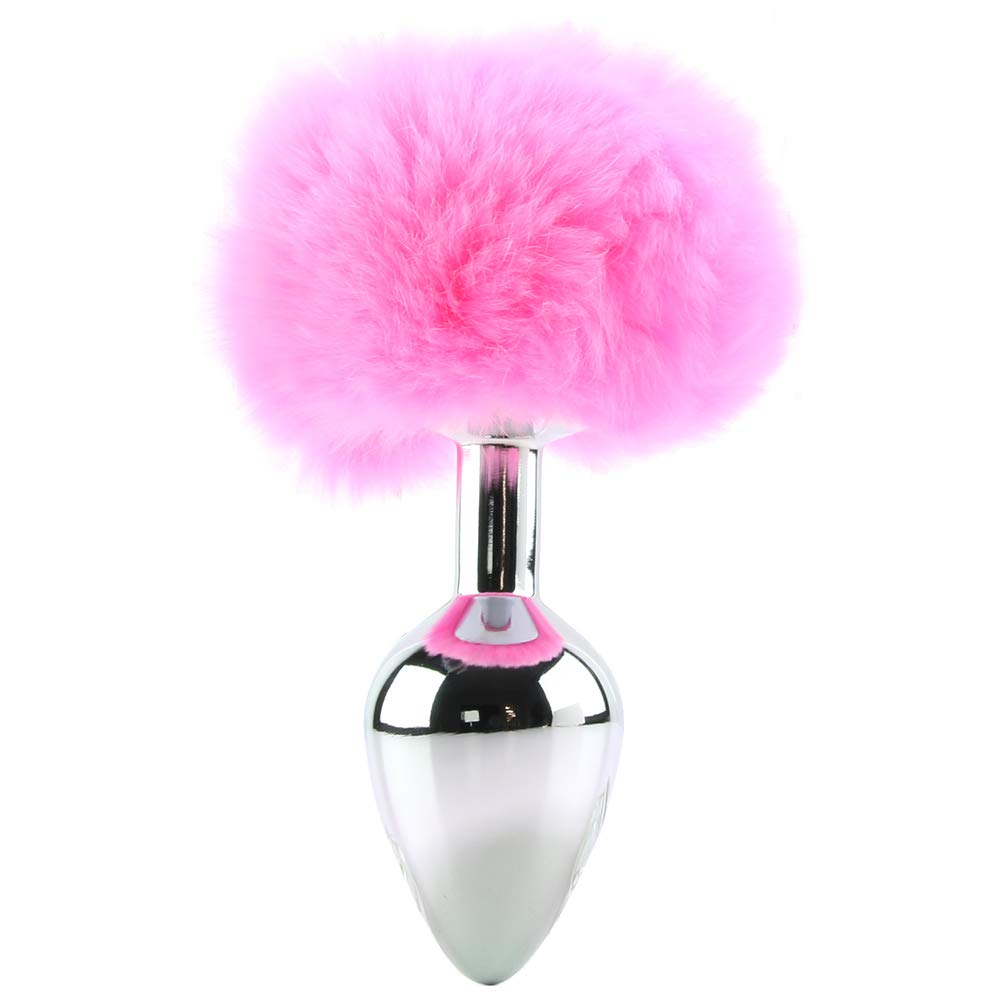 Cousins Group Iris Med Silver Plug With Pom Pom, Pink