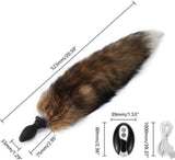 Fox Tail-Vibrating Anal Plug Remote Control -Vibrator Butt Plug Anal Role Play Flirting Animal Tail Sex Toy for Men Women Couple