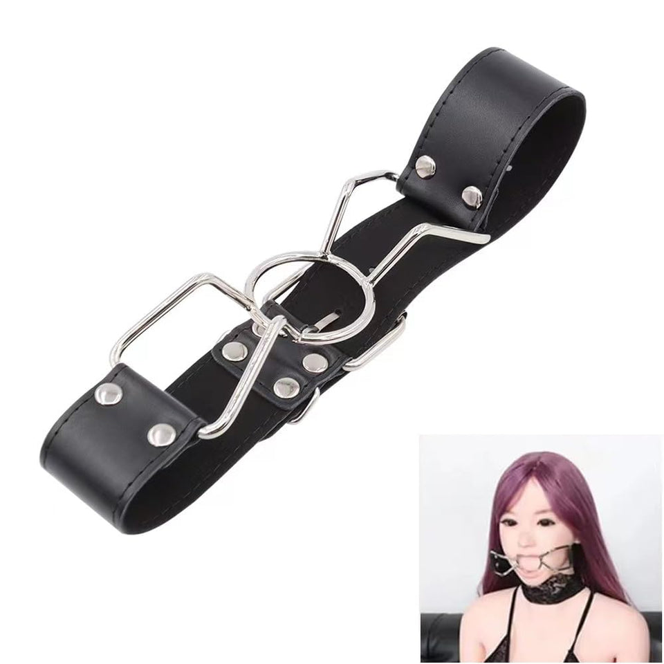 Gag Mouth Leather Bondage SM Open Mouth Gag Bondage Restraints Bite Gag Adult Fetish Sex Toys for Beginners Couples