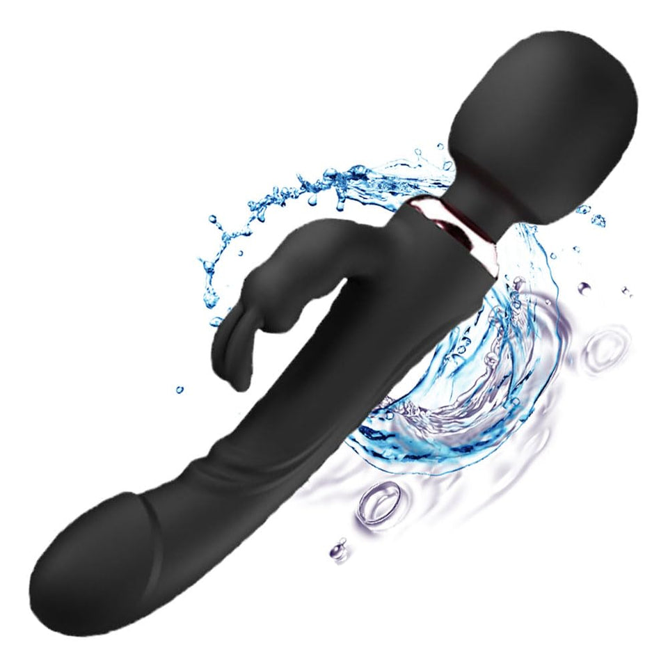 Super Quiet Motor Rabbit G Spot Dildo Vibrator with 10 Vibration Modes, Silicone Clitoral Stimulator Adult Sex Toy for Women Cou