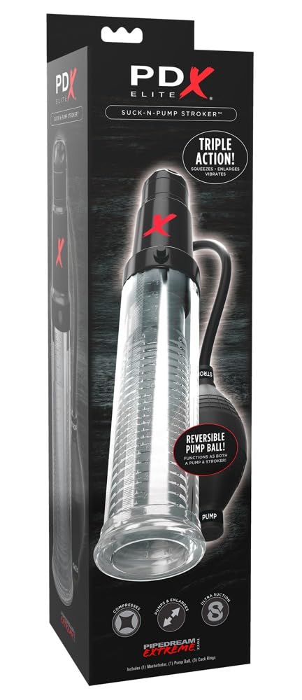 Pipedream Products RD528 PDX Elite Suck N Pump Stoker, Black