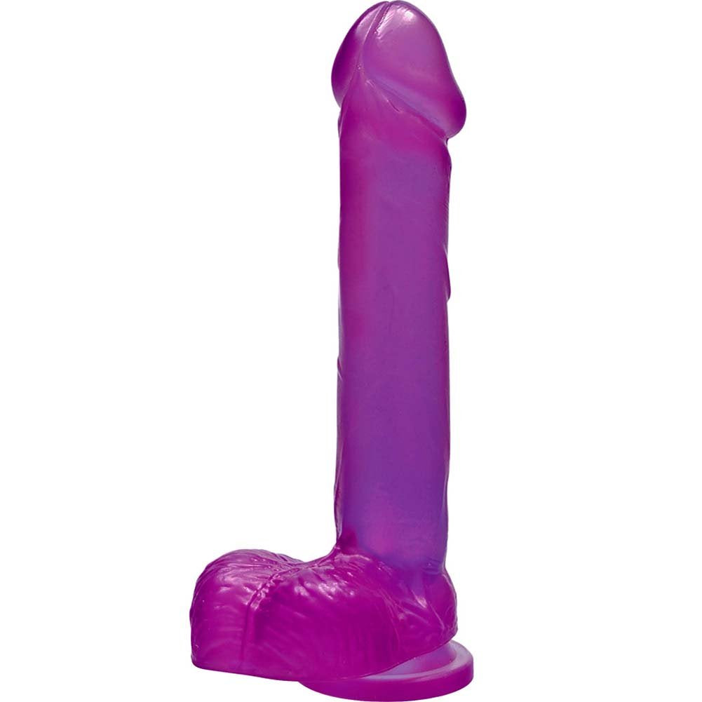 Si Novelties Cock With Balls Suction, Purple, 8 Inch, 19.36 Ounce