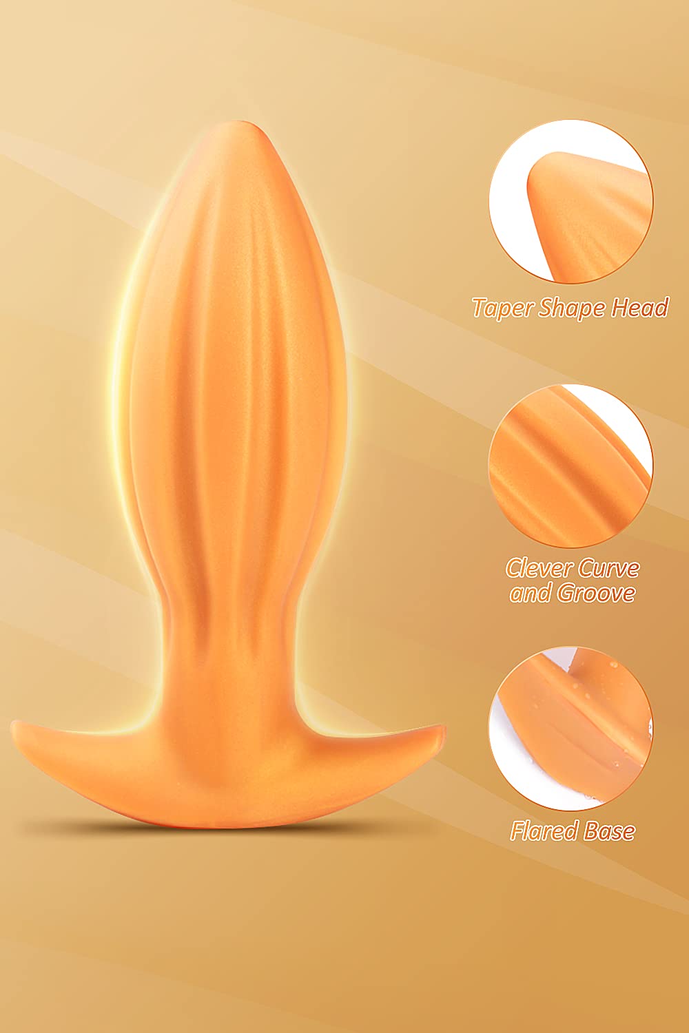 Ultral Soft Butt Plug, Flexible Liquid Silicone Anal Plug Prostate Massage G-spot Stimulator Anal Trainer Kit for Beginner Advan