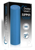 Doctor Loves Ms-10-3T Ribbed Stroker Sleeve, Blue Transparent