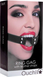 Ouch! By Shots America - Ring Gag - Black