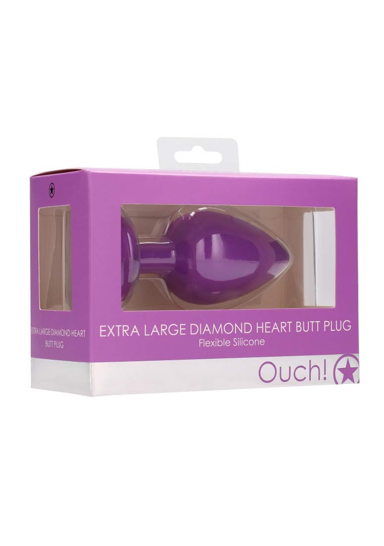 Ouch Flexible Diamond Heart Plug Pur XL