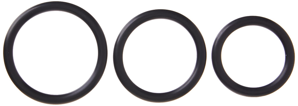 Heart 2 Heart Nitrile Cock Ring  Black  3Pack