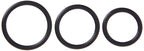 Heart 2 Heart Nitrile Cock Ring  Black  3Pack