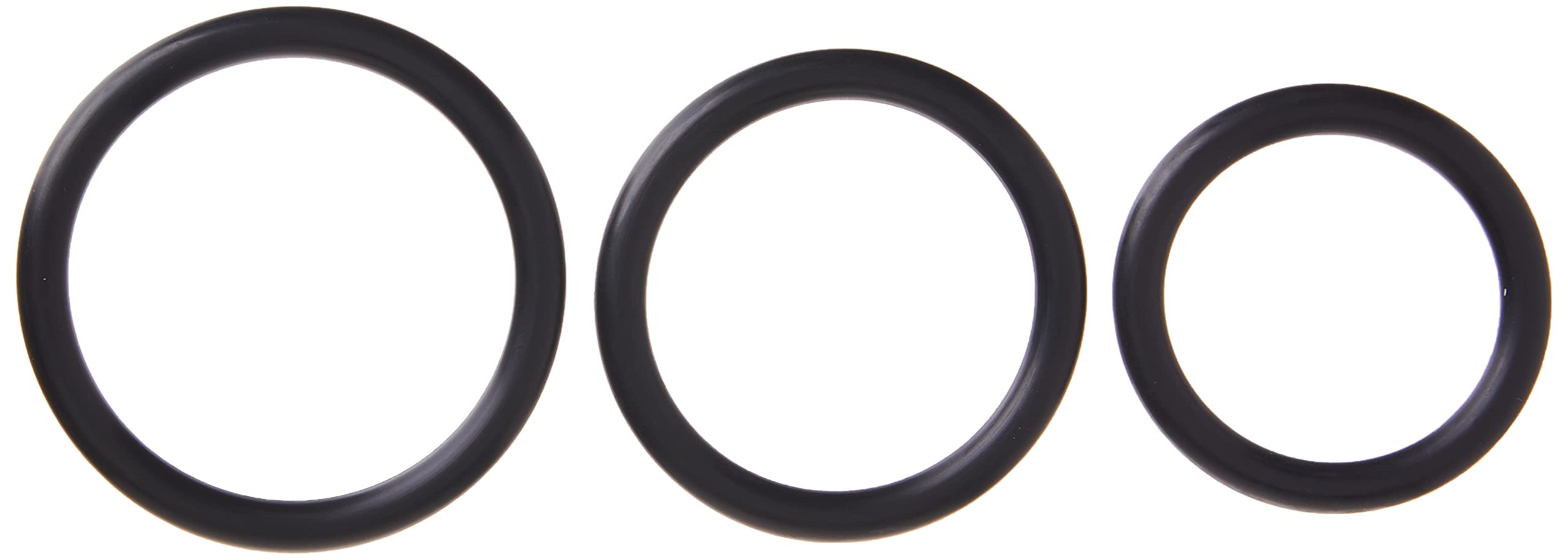 Heart 2 Heart Nitrile Cock Ring  Black  3Pack