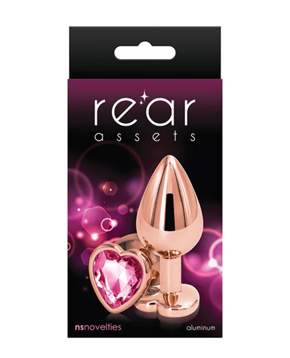 Rear Assets Anal Butt Plug - Rose Gold - Medium - Heart-Shaped (Pink Jewel)