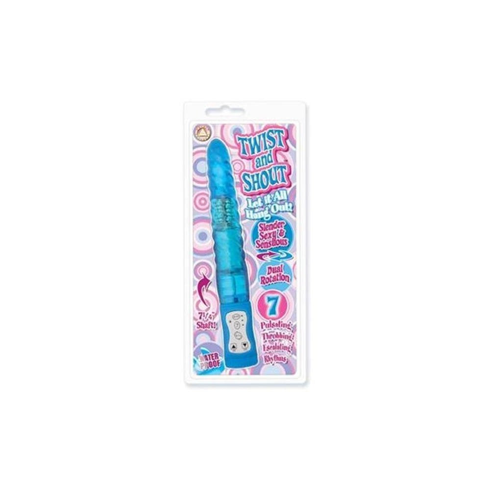 Golden Triangle Twist And Shout Waterproof Vibrator, Blue