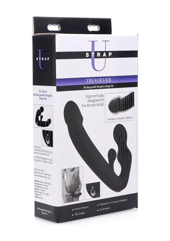 Strap U Tri-Volver Rechargeable Strapless Strap On