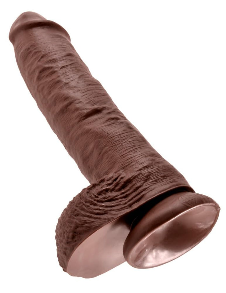 King Cock - 10In Cock W/ Balls Brown