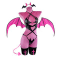 KORURACLUB Succubus costume premium pu cosplay lingerie for women wing devil lingerie (Black, X-Small)