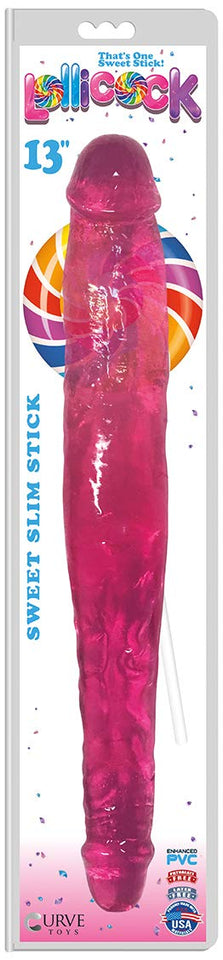 Curve Novelties Lollicock Sweet Slim Stick Double Dildo  Pink  1 Count Cn14052233