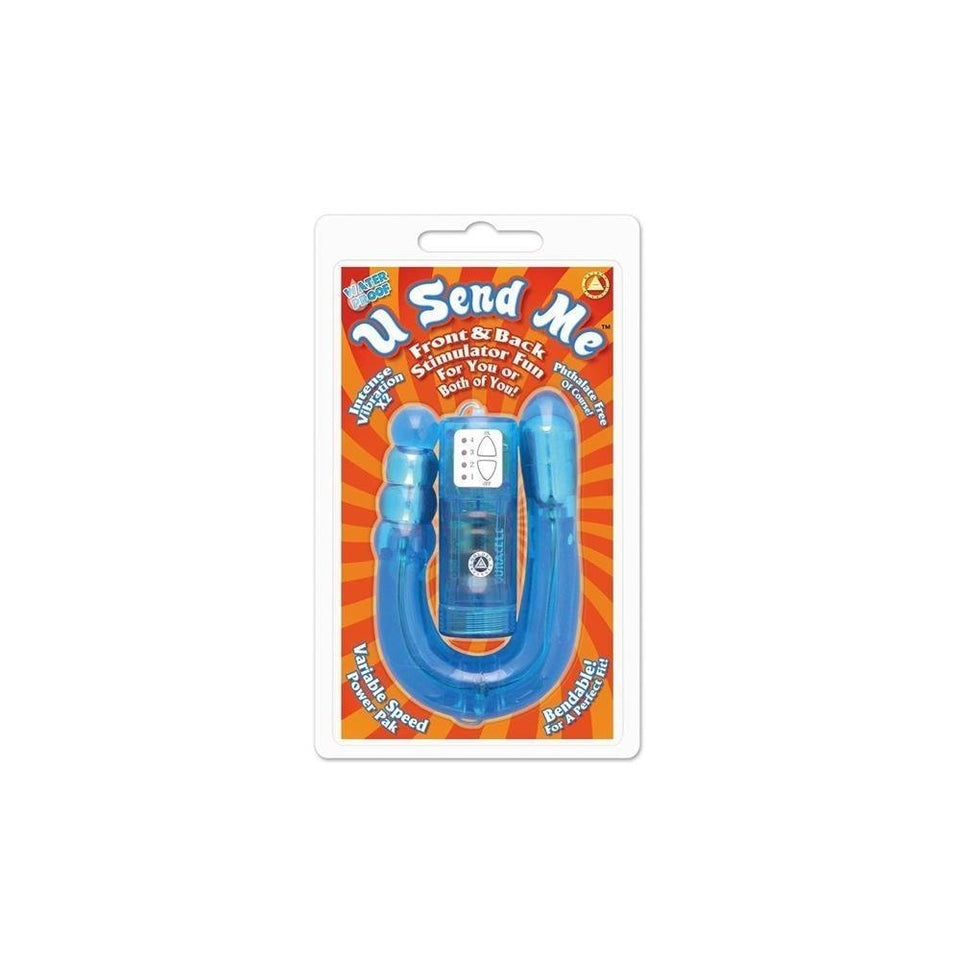 Golden Triangle U Send Me Dual Vibrator, Blue