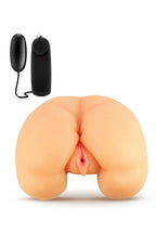 Blush X5 Men - Vibrating Realistic Ass - Life Sized Real Feel Male Masturbator - Weighs 4 Pounds - Ribbed Anal Vagina Stroker - Removable Vibrator Intensifies Pleasure - Sex Toy For Men - Beige