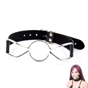 Gag Mouth Leather Bondage SM Open Mouth Gag Bondage Restraints Bite Gag Adult Fetish Sex Toys for Beginners Couples