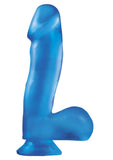 Basix Rubber Works 6.5'' Dong With Suction Cup, Blue